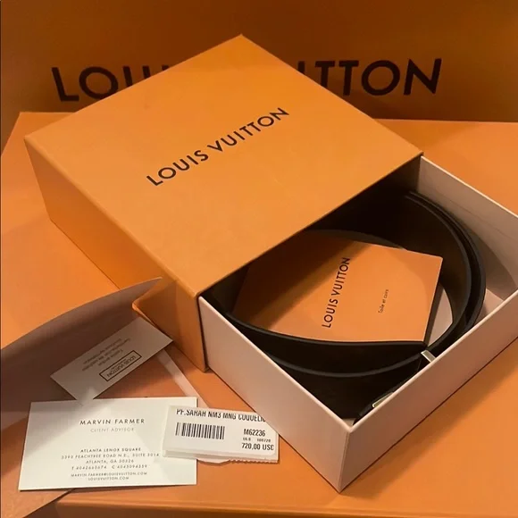Louis Vuitton Black Monogram Men's Belt